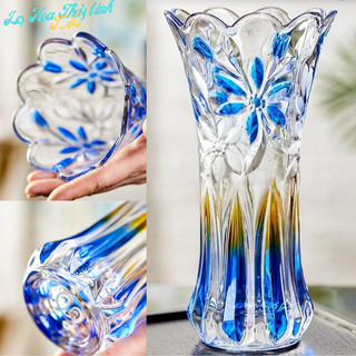 Bình hoa thuỷ tinh vân kim cương cao cấp 25cm , lọ hoa thuỷ tinh, thuỷ tinh