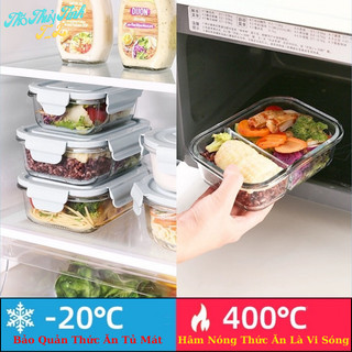 Hộp thủy tinh cao cấp hâm nóng thức ăn lò vi sóng ,Thố thuỷ tinh