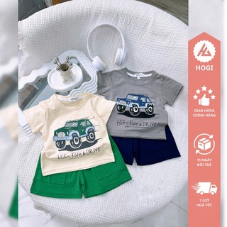 Bộ cộc tay cho bé trai mặc mùa hè chất liệu cotton mát, áo bé trai mùa hè, áo cộc tay trẻ em - Hogi Clothing HGSI2