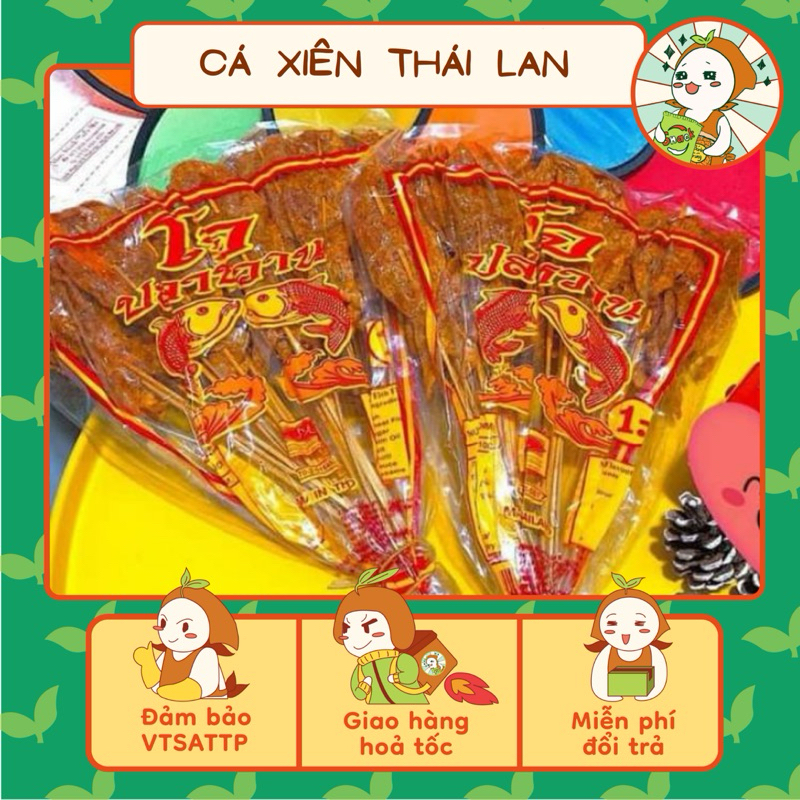 Cá xiên tẩm vị Thái Lan ( bịch 24 xiên), Snacks ăn vặt tuổi thơ, Ăn Vặt Nhà Mầm.