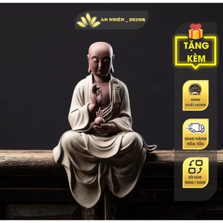 Tượng địa tạng bồ tát - chất liệu gốm tử sa cao cấp cao 28cm