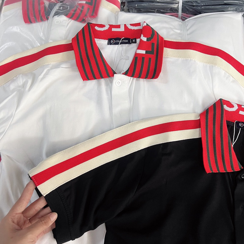 ÁO THUN POLO CỔ BẺ PHỐI HOẠ TIẾT PLTN