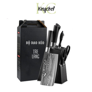 Bộ dao kéo 6 món Kingchef đen cao cấp cho nhà bếp