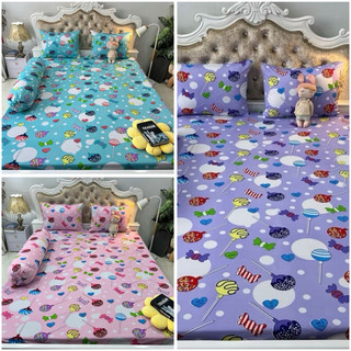 Bộ drap ga thun Hàn quốc mẫu kẹo
