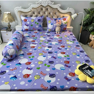 Bộ drap ga thun Hàn quốc mẫu kẹo