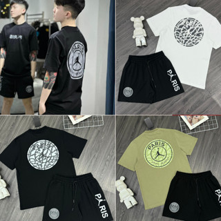 Bộ Quần Áo Nam Jor Đừn Logo Sau Áo Phối Chữ Paris Siêu Chất - Bộ Quần Áo Nam Nữ JO Đừn Siêu Thoáng Mát