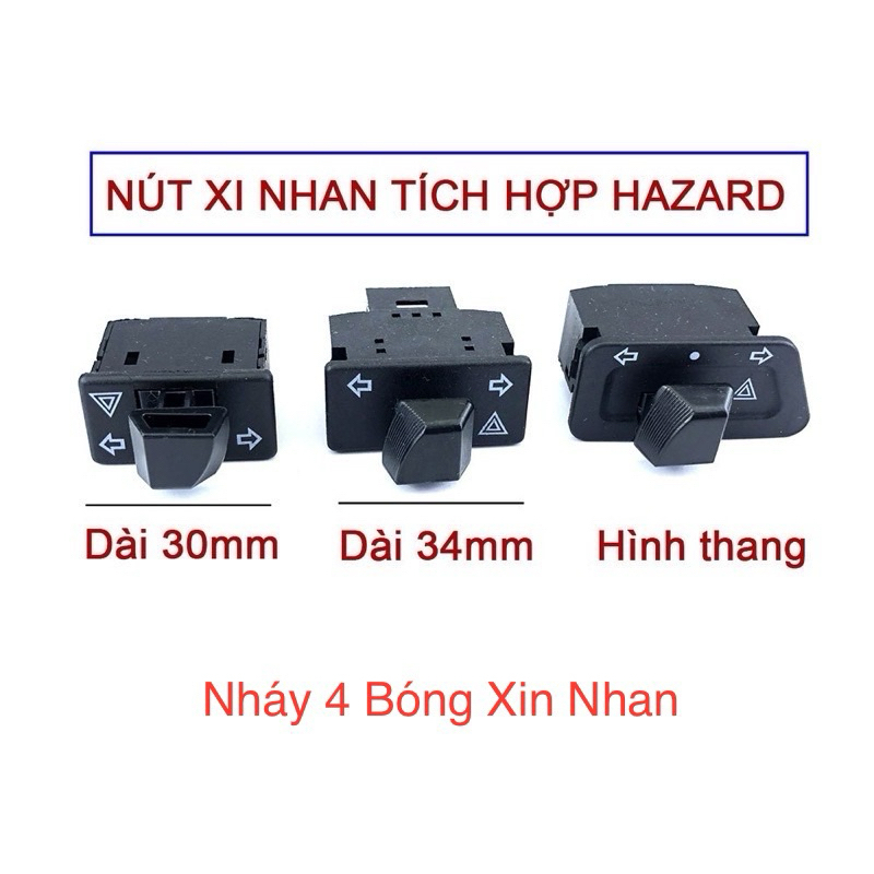Công Tắc Xi Nhan Tích Hợp Hazza Nháy 4 Xi Nhan Màu Đen Như Zin