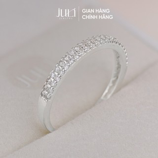 Nhẫn bạc ý đính kèm hàng đá quý cao cấp sang trọng, phản quang lấp lánh (Chính hãng)| N976 JULI JEWELRY