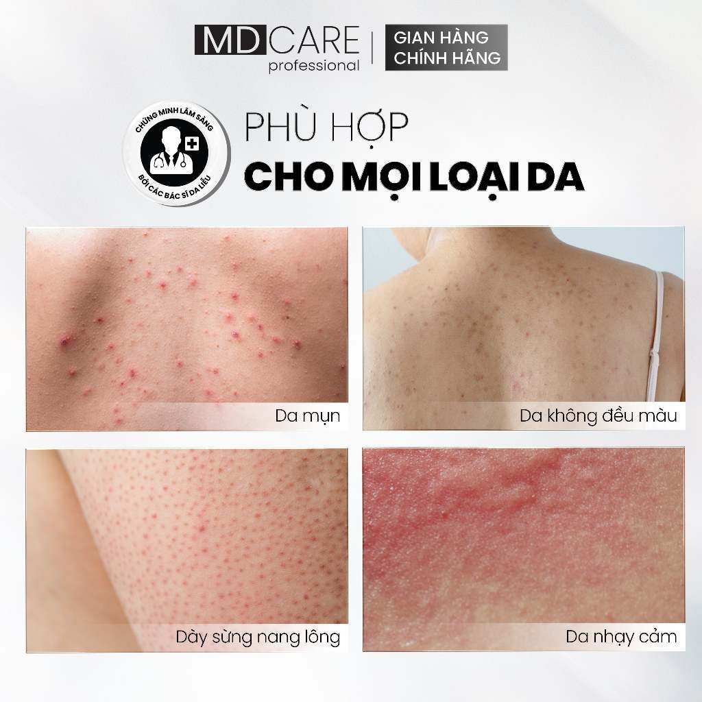Ảnh 5 của Sữa Tắm MD CARE  AHAs and BHA Exfoliating Body Wash Giảm Mụn và Tẩy Tế Bào Chết 200ml