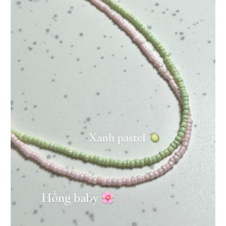 Vòng cổ hạt cườm pastel đơn giản