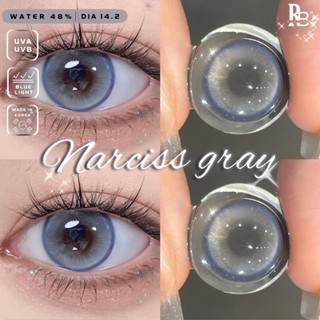 Kính Áp Tròng RUBYEYES Màu Xám Xanh Narciss Gray, Lens Mắt 0 Độ Xám Xanh Tây BST BEARLENS 