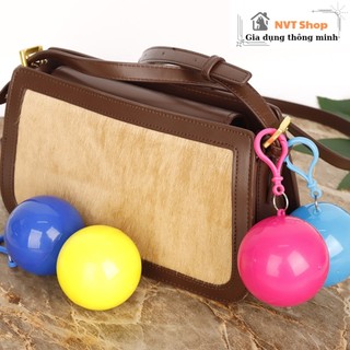 Áo mưa đựng trong quả bóng tiện dụng - áo mưa móc khóa