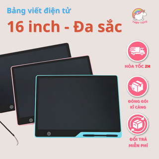 [Tặng Kèm PIN] Bảng Vẽ LCD Tự Xóa Thông Minh Đa Sắc Cho Bé kích thước 16 Inch Loại Có Sạc và Không Có Sạc