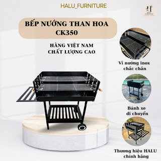 Bếp nướng than hoa ngoài trời HALU cho gia đình đi picnic, dã ngoại, nướng thịt BBQ có bảo hành