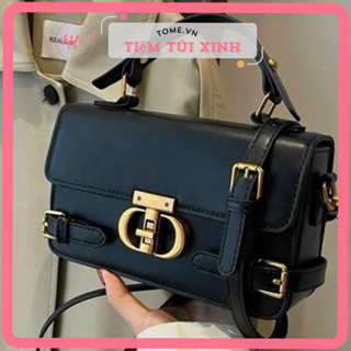 Túi xách nữ đeo chéo dáng hộp khóa xoay then cài chất da cao cấp phong cách Hàn Quốc
