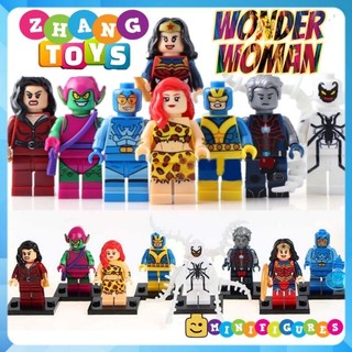 Đồ chơi Xếp hình gồm Wonder Woman - Giganta - Green Goblin - Citizen Steel - Talia Al Ghul Venom Minifigures Xinh X0170