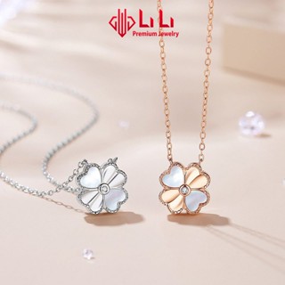 Dây chuyền bạc nữ LiLi S925 đính kim cương nhân tạo cao cấp hình cỏ 4 lá Lucky LILI_832459