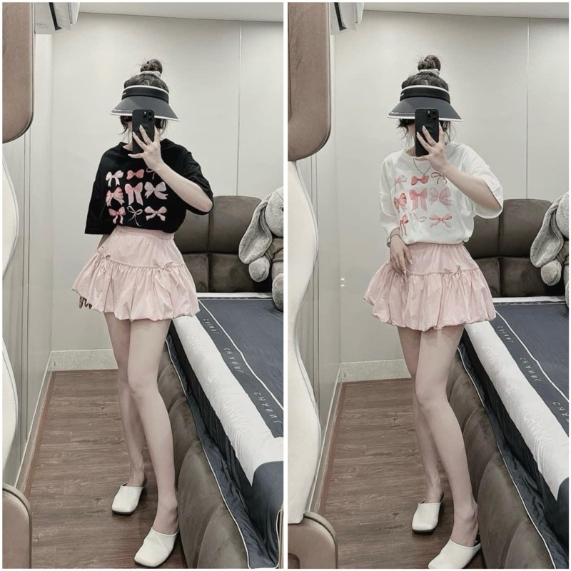 Set Phông Đính Nơ Kèm Váy