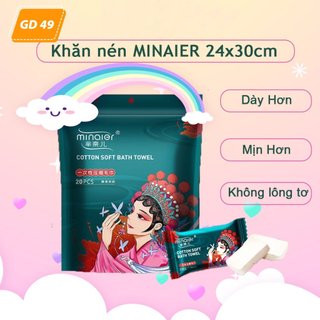 Hộp Khăn tắm Đi biển cotton du lịch gồm 20 viên nén Khăn mặt khô GD49 - Alibu