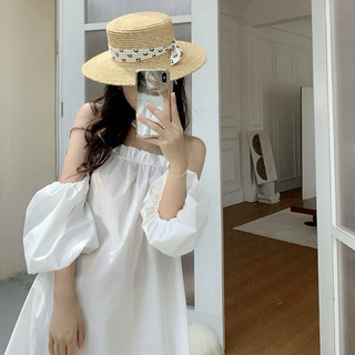 Áo trễ vai nhún ngực tay phồng bo chun chất thô nến đẹp - Lumii