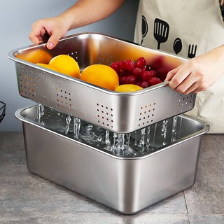 Bộ khay inox 304 ráo nước cm cao cấp có nắp