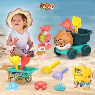 Bộ đồ chơi xúc cát cho bé đi biển nhiều chi tiết - đồ chơi xe chở cát, xúc cát - đồ chơi đi biển cho bé