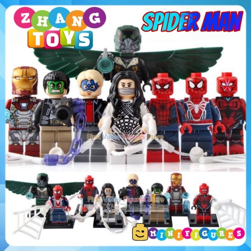 Đồ chơi Xếp hình người nhện Spider man : Homecoming gồm Vulture Iron Man Silk - Masked Robber Minifigures Xinh X0168