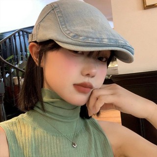 Mũ beret mỏ vịt vải jean