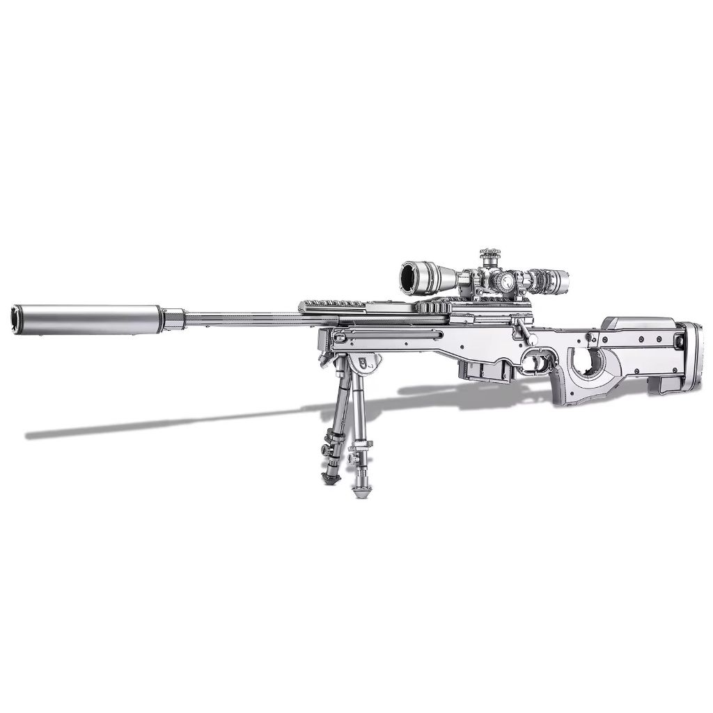 Mô Hình Kim Loại 3D Lắp Ráp Piececool Súng Bắn Tỉa AWM (186 mảnh, AWM Sniper Rifle) HP346-SK