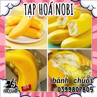 Bánh Chuối Bông Lan Đài Loan, Bánh Bông Lan Chuối Lột Nhân Kem, đồ ăn vặt nội địa