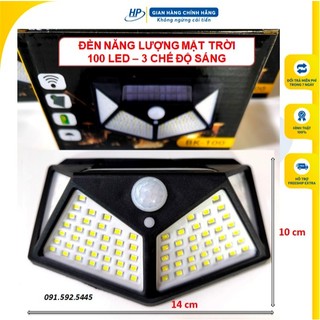 Đèn led năng lượng mặt trời 100 led cảm ứng siêu sáng, chống nước, tự động bật tắt, đèn led siêu sáng