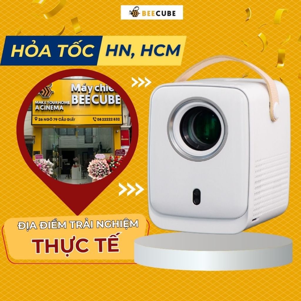 Máy Chiếu Mini BEECUBE X2 MAX Gen 4 Hệ Điều Hành Android + Kết nối Điện thoại - Bảo Hành 12 Tháng