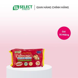 Khăn Ướt Lau Tay Và Miệng Cho Bé S Select Nhật Bản (Gói 70 Miếng)