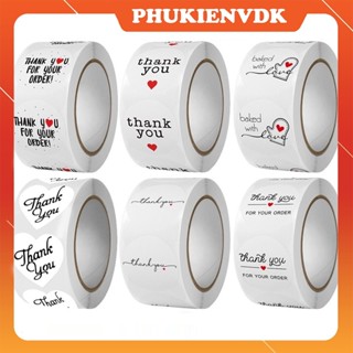 Cuộn 500 Tem nhãn dán Sticker Decal Thank You Cảm Ơn dán quà tặng hộp quà hàng hóa