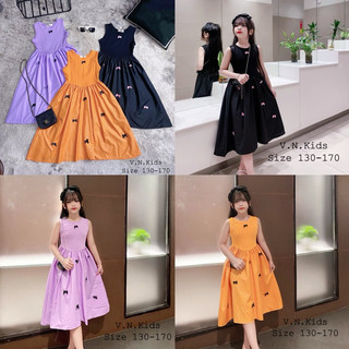 Váy maxxi nơ tiểu thư cho bé đón hè 18kg - 42kg