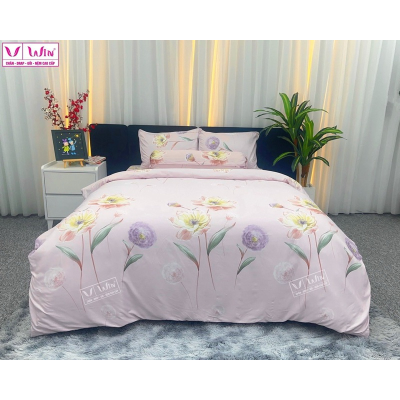 Bộ Drap tencel sang trọng, mềm mịn, mát lạnh,ga giường mẫu TC14