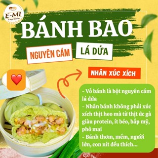  Bánh Bao Nguyên Cám Lá Dứa- Xúc Xích Ức Gà Phô Mai Tan Chảy-Eatclean- Healthy 