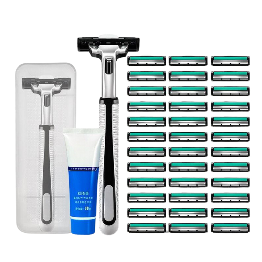 Bộ Combo Dao Cạo Râu 36 Lưỡi💖𝑭𝑹𝑬𝑬𝑺𝑯𝑰𝑷💖 Bộ Dao Cạo Râu 36 Lưỡi bao gồm Cán Dao và Tuýp Kem Tạo Bọt