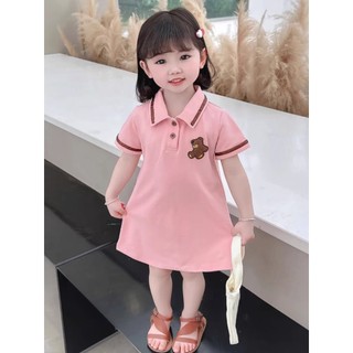 Váy cho bé gái, Váy polo cổ bẻ dáng xòe đuôi cá cho bé gái từ 8-25kg