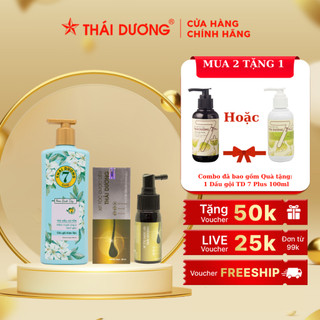 Bộ dầu gội Thái Dương 7 Bưởi Tây 500ml & Xịt tóc Thái Dương 30ml Tặng dầu gội 7 Plus 100ml dành cho tóc gàu ngứa, rụng t