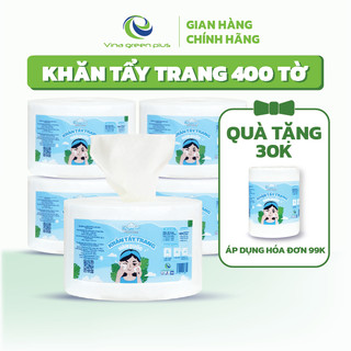 Khăn tẩy trang dùng 1 lần Kawaii Cuộn xanh/trắng, loại bỏ trang điểm, làm sạch da, bộ gỗ tự nhiên