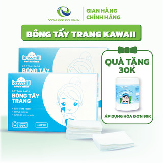 Khăn tẩy trang dùng 1 lần Kawaii loại bỏ trang điểm, 100 bột gỗ an toàn cho da mặt