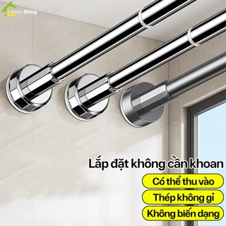 Thanh treo quần áo MILADA dùng làm giá phơi quần áo, sào treo rèm cửa, sào phơi đồ không khoan tường