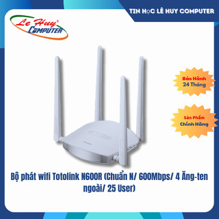 [Mã 99ELHA giảm 7% đơn 300K] Bộ phát wifi Totolink N600R (Chuẩn N/ 600Mbps/ 4 Ăng-ten ngoài/ 25 User)