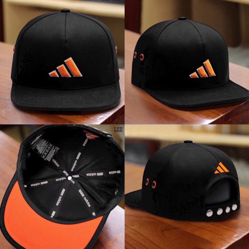 (Cao Cấp,Có Video) Nón snapback 3 Sọc Cam,Mũ Lưỡi Trai Nam Logo Thêu,chất Kaki Đẹp.