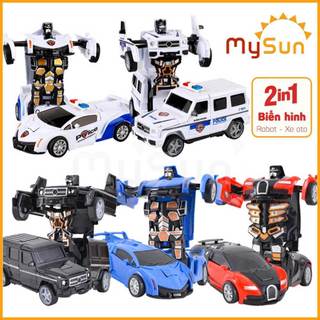 Xe ô tô biến hình robot rô bốt đồ chơi mô hình oto cho bé MySun