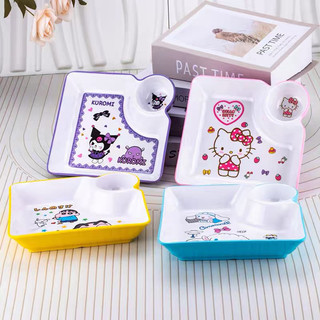 Dĩa lòng sâu 2 ngăn Kuromi - Melody - HelloKitty - Doremon Doraemon