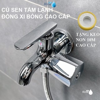  Vòi củ hoa sen tắm lạnh đồng thau xi bóng cao cấp nước mạnh mẻ 2 chế độ nước Rina RN8906 