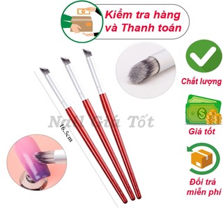 Cọ ombre cán gỗ đầu tròn, cọ lông mềm mại dễ tán