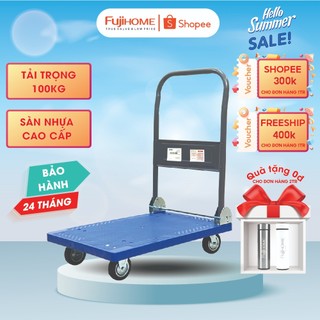 Xe đẩy hàng sàn nhựa FujiHome, Xe đẩy nhập khẩu gấp gọn tải trọng 170kg